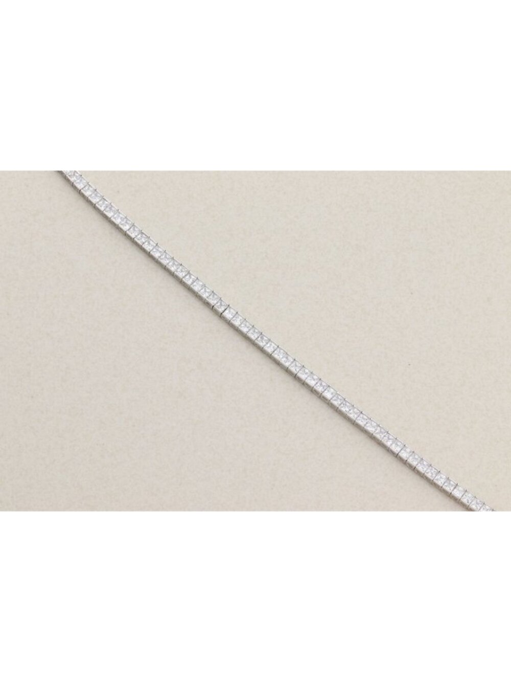 Sterling Silver Brilliant Princess Cut Sparkly Cubic Zirconia Tennis Bracelet 8" - Picture 6 of 8